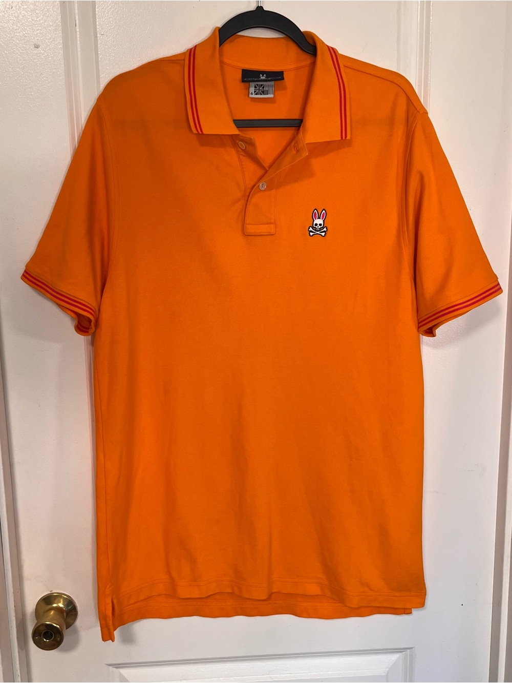 Psycho Bunny Orange Polo with Red Trim